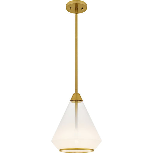 Quoizel Haze 1Light Mini Pendant, Brushed Gold/Clear Ombre Glass - QP6750BRG