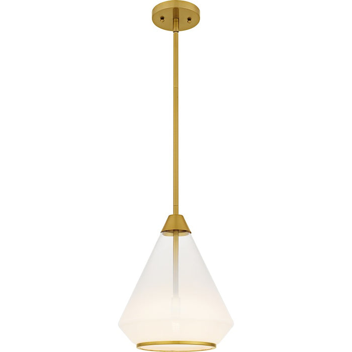 Quoizel Haze 1Light Mini Pendant, Brushed Gold/Clear Ombre Glass - QP6750BRG