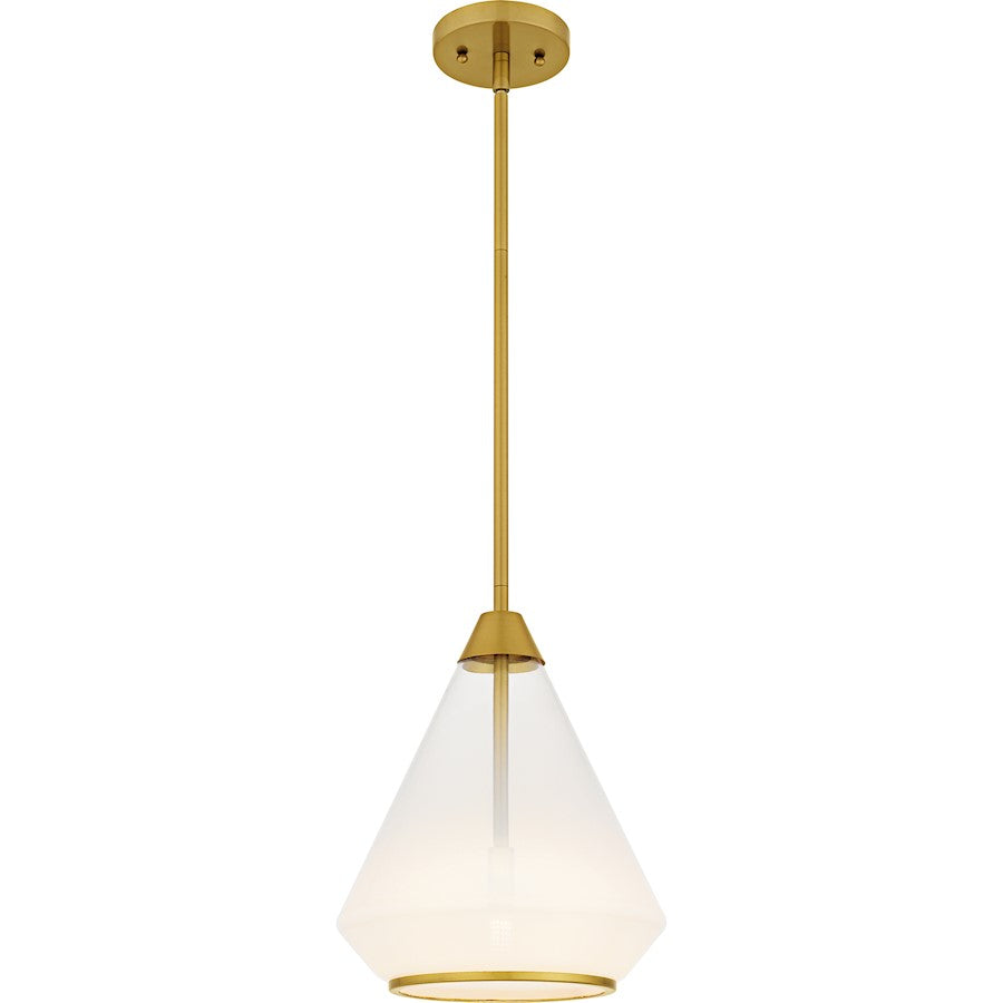Quoizel Haze 1Light Mini Pendant, Brushed Gold/Clear Ombre Glass - QP6750BRG