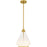Quoizel Haze 1Light Mini Pendant, Brushed Gold/Clear Ombre Glass