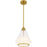 Quoizel Haze 1Light Mini Pendant, Brushed Gold/Clear Ombre Glass