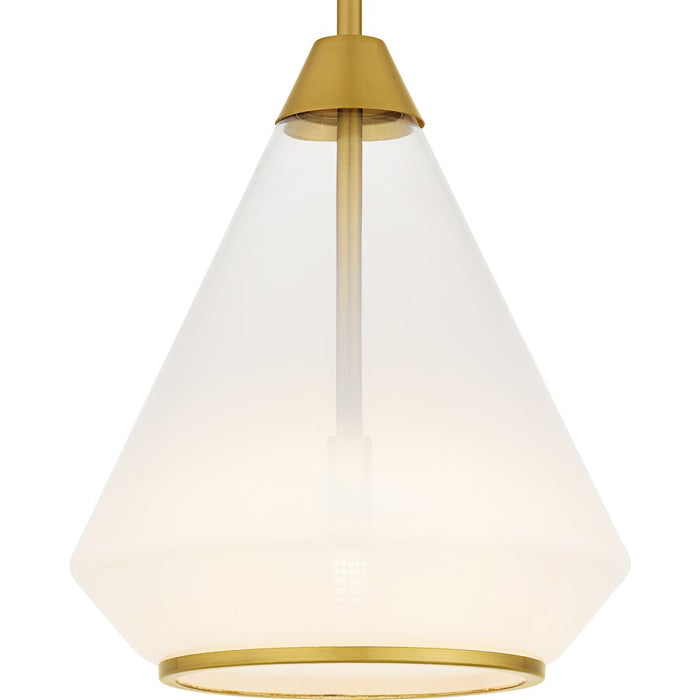 Quoizel Haze 1Light Mini Pendant, Brushed Gold/Clear Ombre Glass