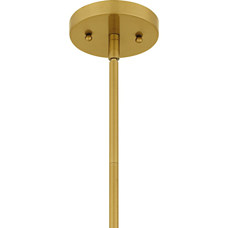 Quoizel Haze 1Light Mini Pendant, Brushed Gold/Clear Ombre Glass