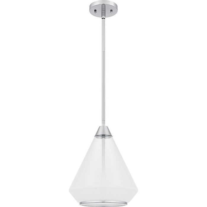 Quoizel Haze 1Light Mini Pendant, Polished Chrome/Clear Ombre Glass