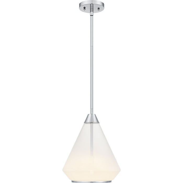 Quoizel Haze 1Light Mini Pendant, Polished Chrome/Clear Ombre Glass