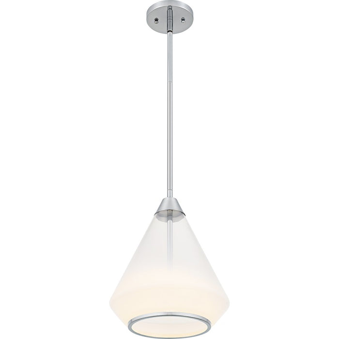 Quoizel Haze 1Light Mini Pendant, Polished Chrome/Clear Ombre Glass