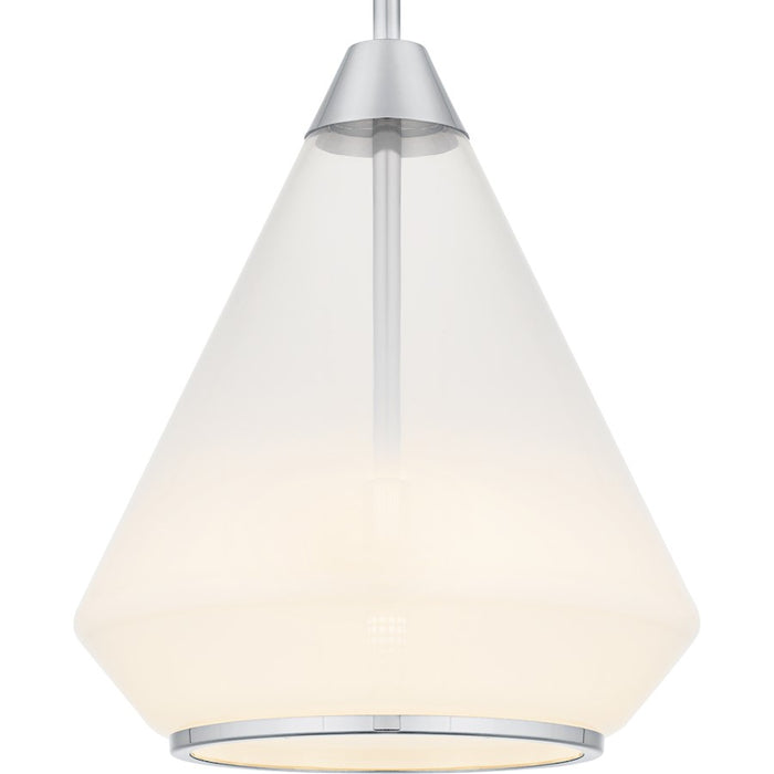 Quoizel Haze 1Light Mini Pendant, Polished Chrome/Clear Ombre Glass