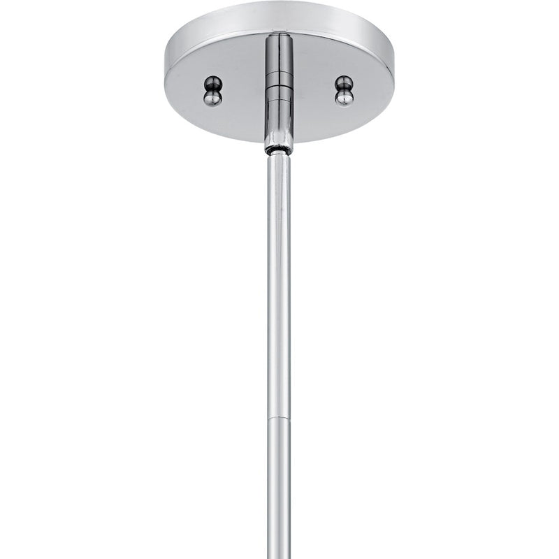 Quoizel Haze 1Light Mini Pendant, Polished Chrome/Clear Ombre Glass