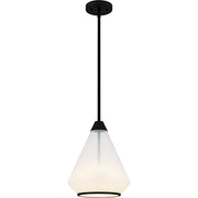 Quoizel Haze 1Light Mini Pendant, Matte Black/Clear Ombre Glass - QP6750MBK