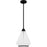 Quoizel Haze 1Light Mini Pendant, Matte Black/Clear Ombre Glass