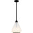 Quoizel Haze 1Light Mini Pendant, Matte Black/Clear Ombre Glass