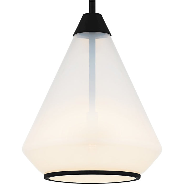 Quoizel Haze 1Light Mini Pendant, Matte Black/Clear Ombre Glass