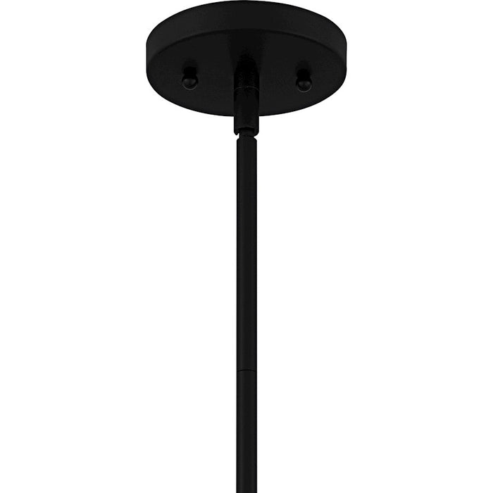 Quoizel Haze 1Light Mini Pendant, Matte Black/Clear Ombre Glass
