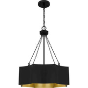 Quoizel Zyler 4 Light Pendant, Matte Black/Metal - QP6755MBK