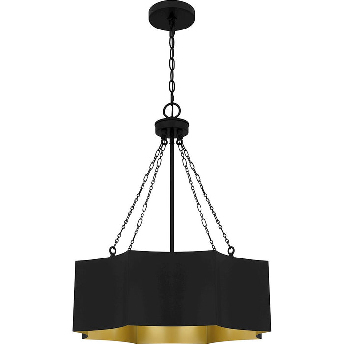 Quoizel Zyler 4 Light Pendant, Matte Black/Metal - QP6755MBK