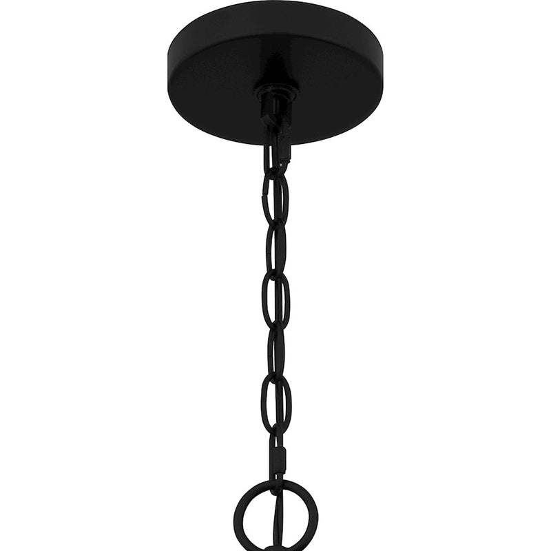 Quoizel Zyler 4 Light Pendant, Matte Black/Metal
