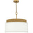 Quoizel Malia 4 Light Pendant, Brushed Gold/White Linen Fabric - QP6757BRG