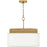 Quoizel Malia 4 Light Pendant, Brushed Gold/White Linen Fabric