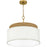 Quoizel Malia 4 Light Pendant, Brushed Gold/White Linen Fabric