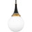 Quoizel Arlo 1 Light Pendant, Matte Black/Clear Opal Glass