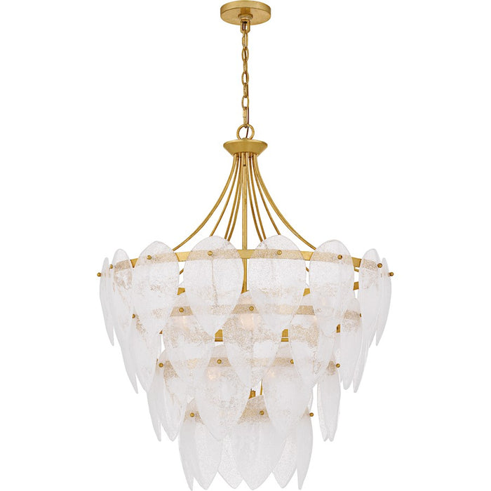 Quoizel Lilestone 7Light Pendant, Gold Leaf/Clear Seedy Glass - QP6766GFL