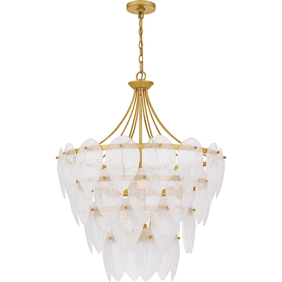 Quoizel Lilestone 7Light Pendant, Gold Leaf/Clear Seedy Glass - QP6766GFL