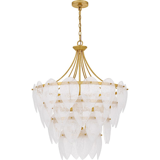Quoizel Lilestone 7Light Pendant, Gold Leaf/Clear Seedy Glass