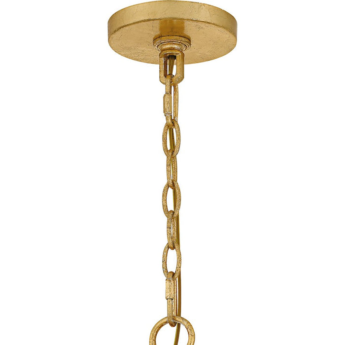 Quoizel Lilestone 7Light Pendant, Gold Leaf/Clear Seedy Glass