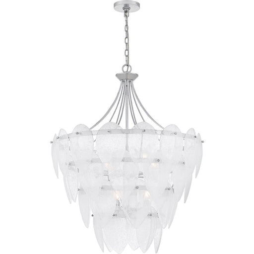 Quoizel Lilestone 7Light Pendant, Silver Leaf/Clear Seedy Glass - QP6766SL