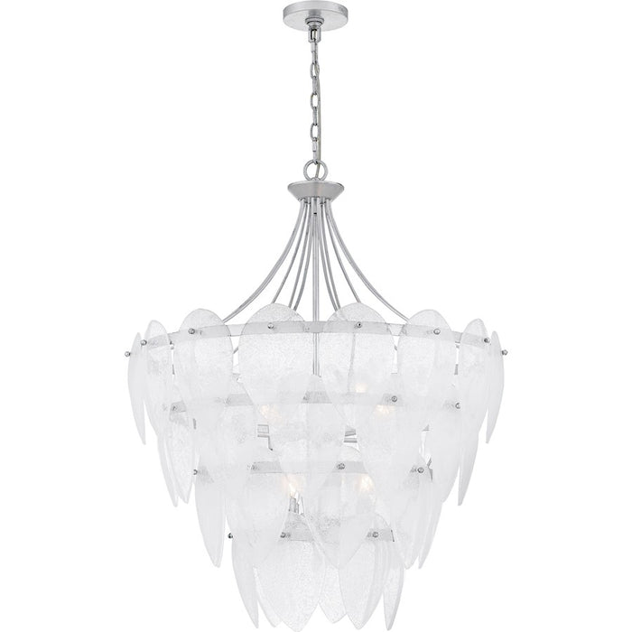 Quoizel Lilestone 7Light Pendant, Silver Leaf/Clear Seedy Glass - QP6766SL