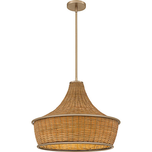 Quoizel Solebay 3Light Pendant, Bronze Gold/Rattan - QP6770BGD