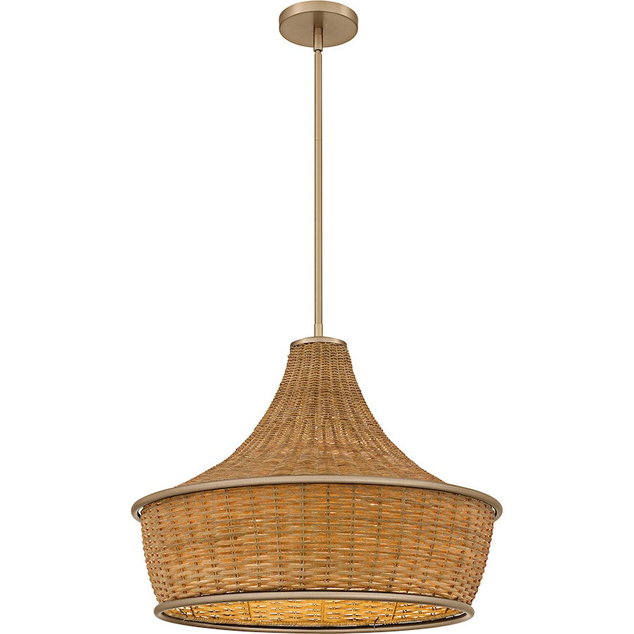 Quoizel Solebay 3Light Pendant, Bronze Gold/Rattan - QP6770BGD