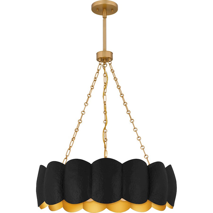 Quoizel Santana 5Light Pendant, Matte Black/Metal - QP6794MBK