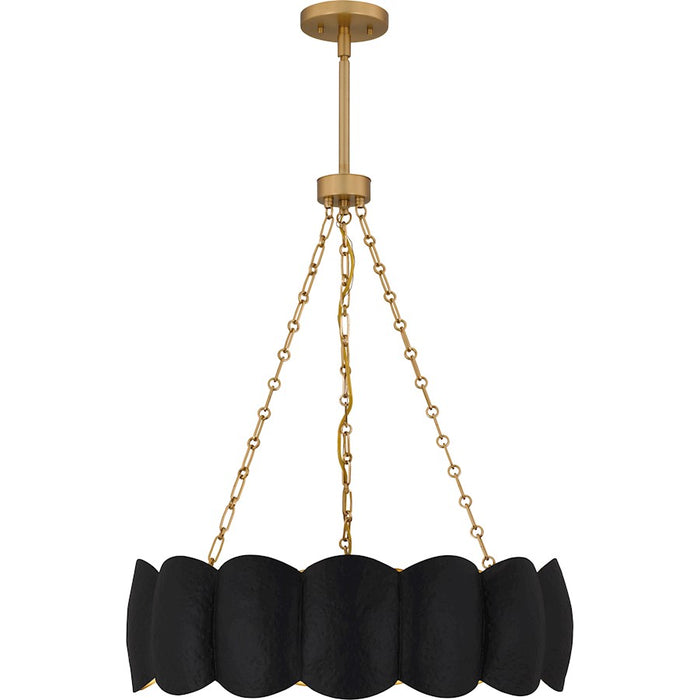 Quoizel Santana 5Light Pendant, Matte Black/Metal