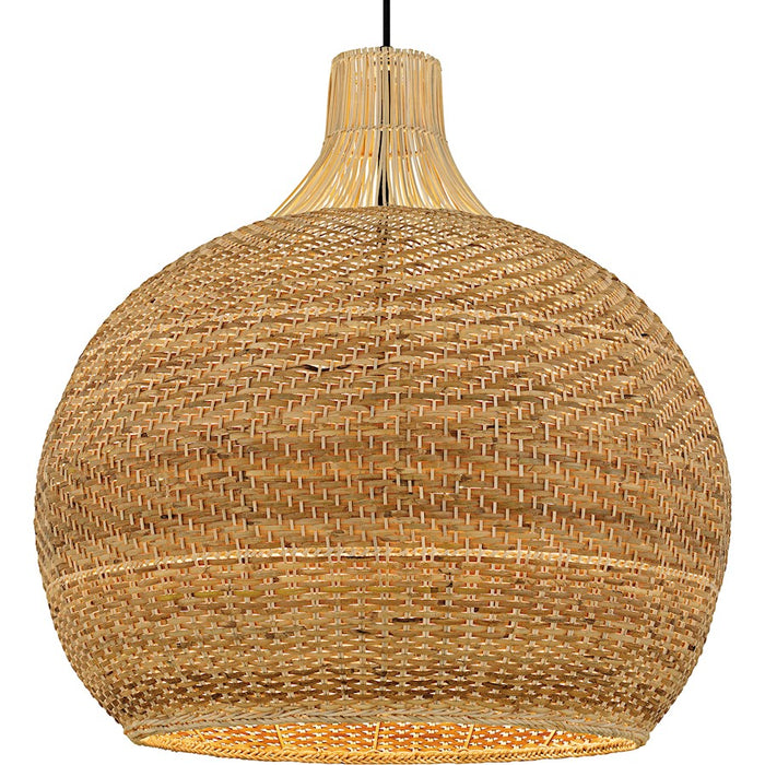 Quoizel Sycamore 4Light Pendant, Matte Black/Rattan