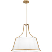 Quoizel Harte 5Light Pendant, Bronze Gold/White Fabric - QP6802BGD