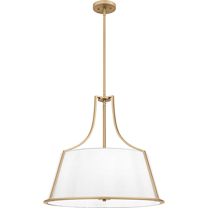 Quoizel Harte 5Light Pendant, Bronze Gold/White Fabric - QP6802BGD