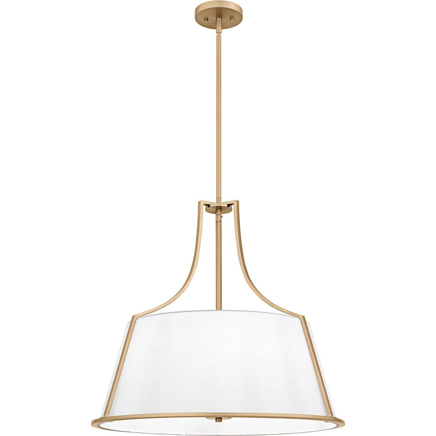 Quoizel Harte 5Light Pendant, Bronze Gold/White Fabric - QP6802BGD
