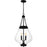 Quoizel Wallace 4Light Pendant, Matte Black/Clear Glass