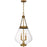 Quoizel Wallace 4Light Pendant, Weathered Brass/Clear Glass