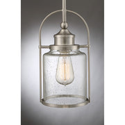 Quoizel Payson 1 Light Mini Pendant, Brushed Nickel