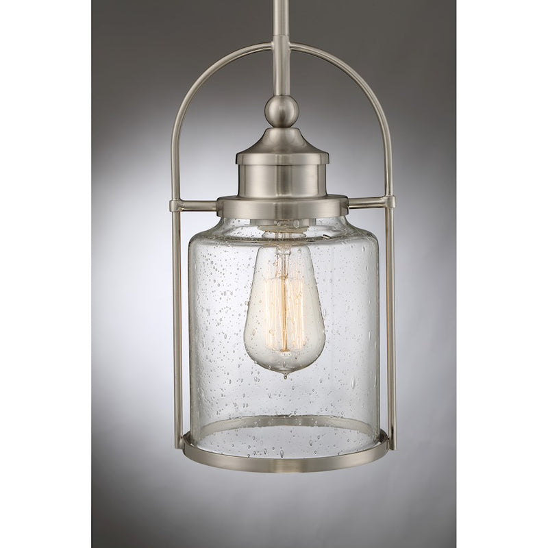 Quoizel Payson 1 Light Mini Pendant, Brushed Nickel