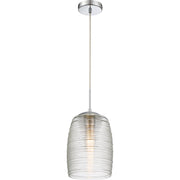 Quoizel Rebound 9in 1-Light Mini Pendant | Modern Polished Chrome and Clear Spun Glass | Kitchen Island & Bar | 9 x 9 x 16.5 in | Model QPP2784C