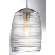 Quoizel Rebound 9in 1-Light Mini Pendant | Modern Polished Chrome and Clear Spun Glass | Kitchen Island & Bar | 9 x 9 x 16.5 in | Model QPP2784C