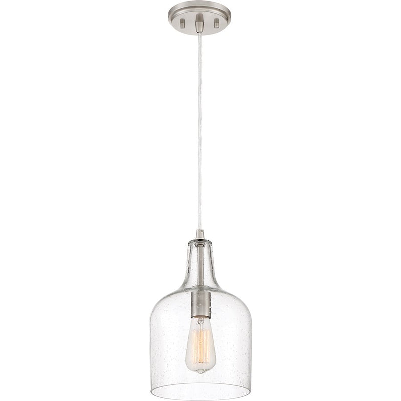 Quoizel 8" Piccolo Mini Pendant, Brushed Nickel