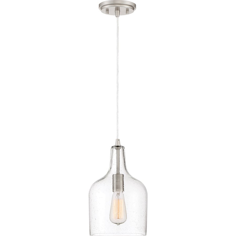 Quoizel 8" Piccolo Mini Pendant, Brushed Nickel