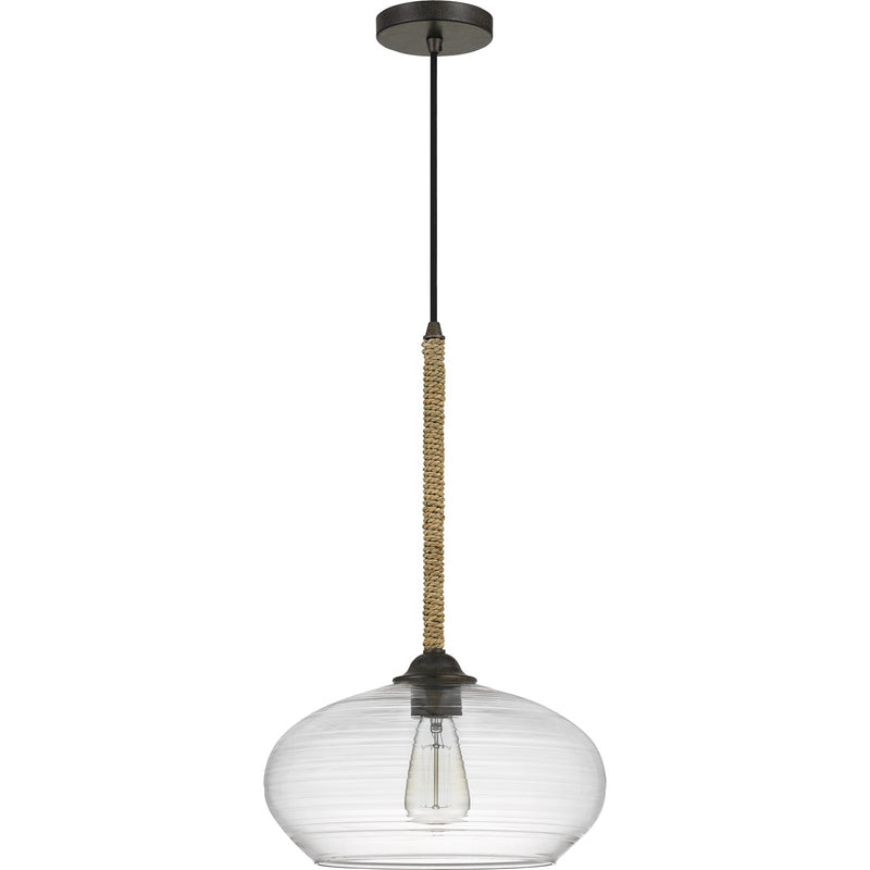 Quoizel Merino 13in 1-Light Pendant | Rustic Tarnished Bronze and Clear Glass | Kitchen Island & Dining Room | Model QPP4033TK