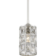 Quoizel Oliver 5in 1-Light Mini Pendant | Glam Polished Nickel and Clear Crystal Glass | Kitchen Island & Dining Room | Model QPP4046PK
