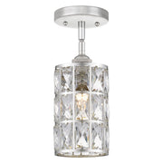 Quoizel Oliver 5in 1-Light Mini Pendant | Glam Polished Nickel and Clear Crystal Glass | Kitchen Island & Dining Room | Model QPP4046PK
