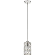 Quoizel Oliver 5in 1-Light Mini Pendant | Glam Polished Nickel and Clear Crystal Glass | Kitchen Island & Dining Room | Model QPP4046PK